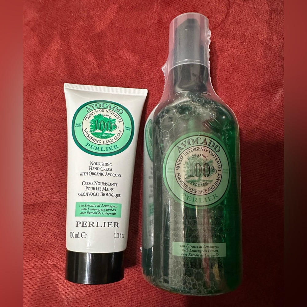 Avocado perkier foaming soap face and hands 10.1 oz nourishing hand cream 3.3 oz